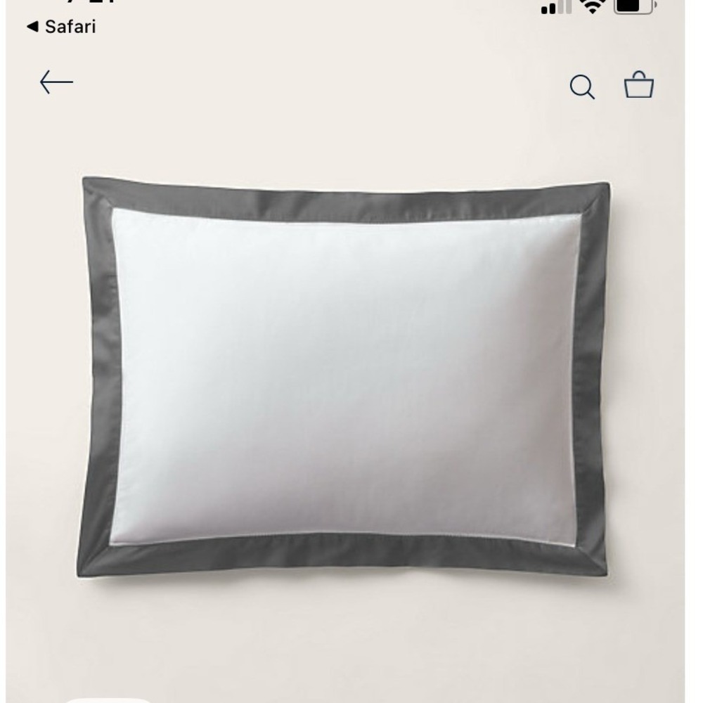 NEW Ralph Lauren Home Organic Cotton Sateen Border Sham Graphite King